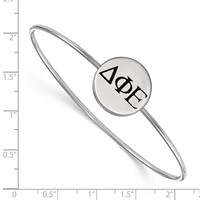 Sterling S. Rh-plated LogoArt Delta Phi Epsilon Enameled Slip-on Bangle view 3