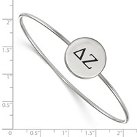 Sterling Silver Rh-plated LogoArt Delta Zeta Enameled Slip-on Bangle view 2