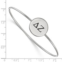 Sterling Silver Rh-plated LogoArt Delta Zeta Enameled Slip-on Bangle view 3