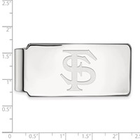 Sterling Silver Rhodium-plated LogoArt Florida State University F-s Money Clip view 2