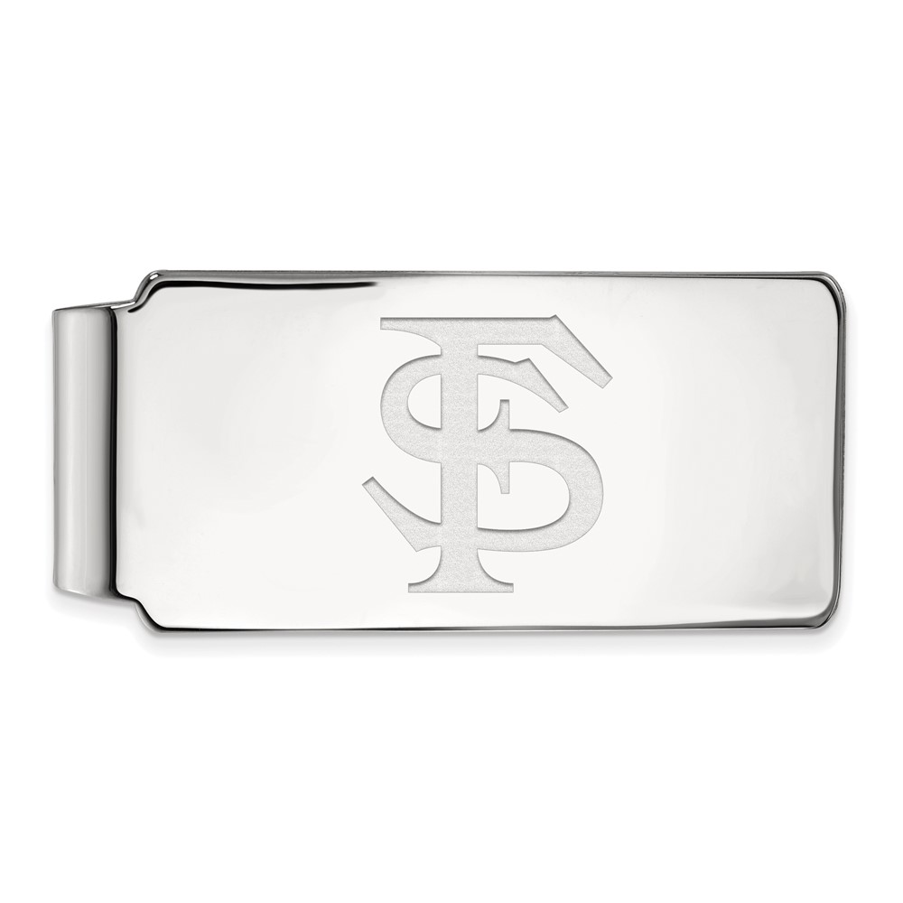 Sterling Silver Rhodium-plated LogoArt Florida State University F-s Money Clip