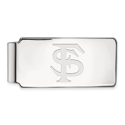 Sterling Silver Rhodium-plated LogoArt Florida State University F-s Money Clip