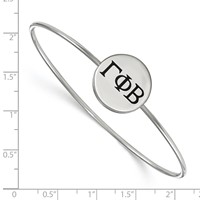 Sterling Silver Rh-plated LogoArt Gamma Phi Beta Enameled Slip-on Bangle view 2
