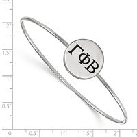 Sterling Silver Rh-plated LogoArt Gamma Phi Beta Enameled Slip-on Bangle view 3