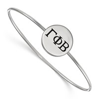 Sterling Silver Rh-plated LogoArt Gamma Phi Beta Enameled Slip-on Bangle view 1