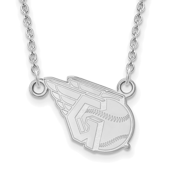10kw Major League Baseball LogoArt Cleveland Guardians Logo Small Pendant with Necklace