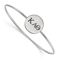 Sterling S. Rh-plated LogoArt Kappa Alpha Theta Enameled Slip-on Bangle view 1