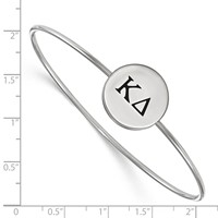 Sterling Silver Rh-plated LogoArt Kappa Delta Enameled Slip-on Bangle view 3