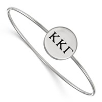 Sterling S. Rh-plated LogoArt Kappa Kappa Gamma Enameled Slip-on Bangle view 1