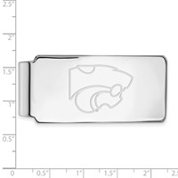 Sterling Silver Rhodium-plated LogoArt Kansas State University Wildcat Money Clip view 2