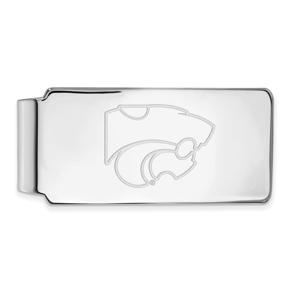 Sterling Silver Rhodium-plated LogoArt Kansas State University Wildcat Money Clip