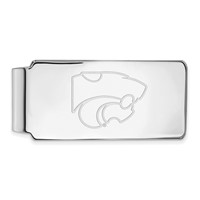 Sterling Silver Rhodium-plated LogoArt Kansas State University Wildcat Money Clip view 1