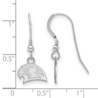 Sterling Silver Rhodium-plated LogoArt Miami University Ohio Redhawk Extra Small Dangle Wire Earrings view 2