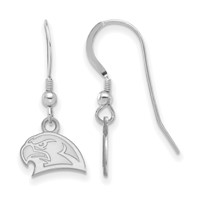Sterling Silver Rhodium-plated LogoArt Miami University Ohio Redhawk Extra Small Dangle Wire Earrings view 1