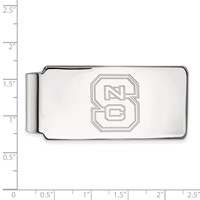 Sterling Silver Rhodium-plated LogoArt North Carolina State University N-c-s Money Clip view 2
