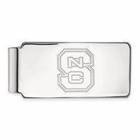 Sterling Silver Rhodium-plated LogoArt North Carolina State University N-c-s Money Clip view 1