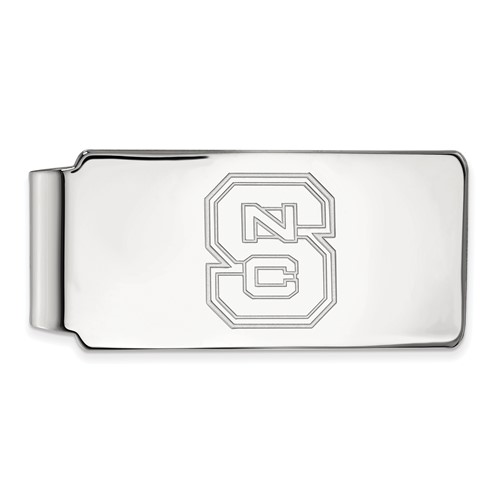 Sterling Silver Rhodium-plated LogoArt North Carolina State University N-c-s Money Clip