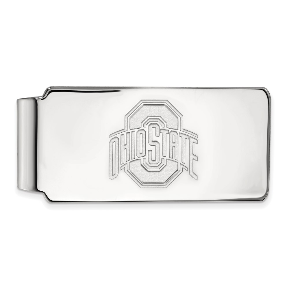 Sterling Silver Rhodium-plated LogoArt the Ohio State University Money Clip