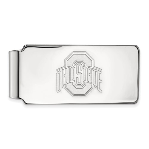 Sterling Silver Rhodium-plated LogoArt the Ohio State University Money Clip