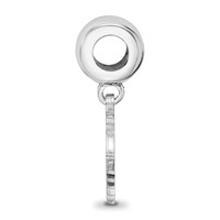 Sterling Silver Rhodium-plated LogoArt Ohio University Bobcat Small Dangle Bead Charm view 2