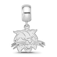 Sterling Silver Rhodium-plated LogoArt Ohio University Bobcat Small Dangle Bead Charm view 3