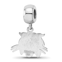 Sterling Silver Rhodium-plated LogoArt Ohio University Bobcat Small Dangle Bead Charm view 5