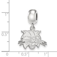 Sterling Silver Rhodium-plated LogoArt Ohio University Bobcat Small Dangle Bead Charm view 4