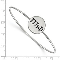 Sterling Silver Rh-plated LogoArt Pi Beta Phi Enameled Slip-on Bangle view 2