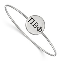 Sterling Silver Rh-plated LogoArt Pi Beta Phi Enameled Slip-on Bangle view 1
