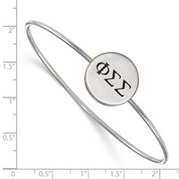 Sterling Silver Rh-plated LogoArt Phi Sigma Sigma Enameled Slip-on Bangle view 3