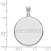 Sterling Silver Rhodium-plated LogoArt Rutgers University Extra Large Disc Pendant view 2