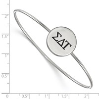 Sterling Silver Rh-plated LogoArt Sigma Delta Tau Enameled Slip-on Bangle view 2