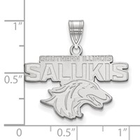 Sterling Silver Rhodium-plated LogoArt Southern Illinois University Salukis Medium Pendant view 2