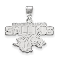Sterling Silver Rhodium-plated LogoArt Southern Illinois University Salukis Medium Pendant view 1