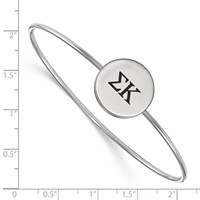 Sterling Silver Rh-plated LogoArt Sigma Kappa Enameled Slip-on Bangle view 3