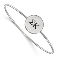Sterling Silver Rh-plated LogoArt Sigma Kappa Enameled Slip-on Bangle view 1