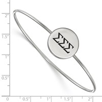 Sterling S. Rh-plated LogoArt Sigma Sigma Sigma Enameled Slip-on Bangle view 2