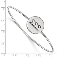 Sterling S. Rh-plated LogoArt Sigma Sigma Sigma Enameled Slip-on Bangle view 3