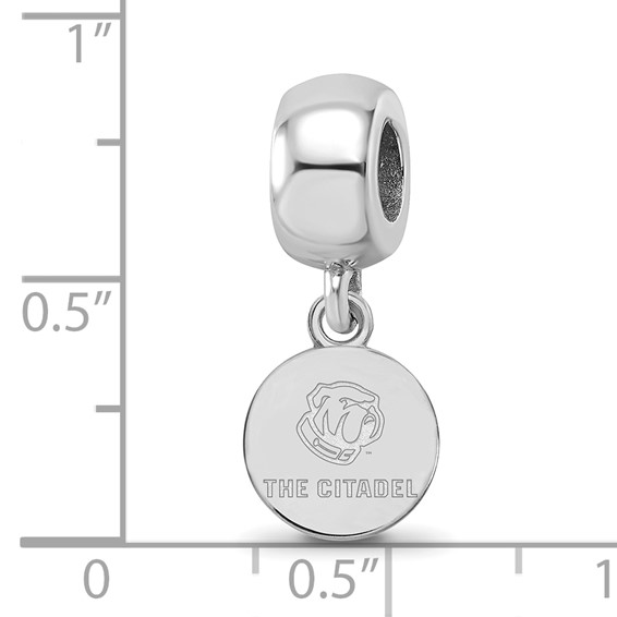 Sterling Silver Rh-plated LogoArt The Citadel XS Dangle Bead Charm