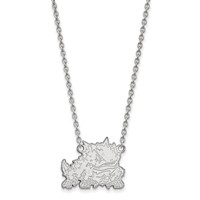 Sterling Silver Rhodium-plated LogoArt Texas Christian University Horned Frog Large Pendant Necklace, 18" view 1