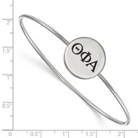 Sterling Silver Rh-plated LogoArt Theta Phi Alpha Enameled Slip-on Bangle view 2