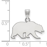Sterling Silver Rhodium-plated LogoArt University of California Berkeley Bear Small Pendant view 2