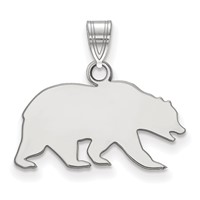 Sterling Silver Rhodium-plated LogoArt University of California Berkeley Bear Small Pendant view 1
