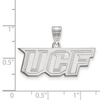 Sterling Silver Rhodium-plated LogoArt University of Central Florida U-c-f Medium Pendant view 2