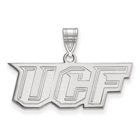 Sterling Silver Rhodium-plated LogoArt University of Central Florida U-c-f Medium Pendant view 1