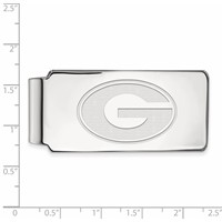 Sterling Silver Rhodium-plated LogoArt University of Georgia Letter G Money Clip view 2