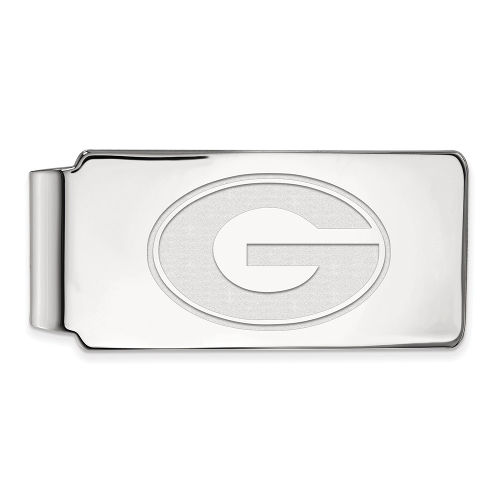 Sterling Silver Rhodium-plated LogoArt University of Georgia Letter G Money Clip