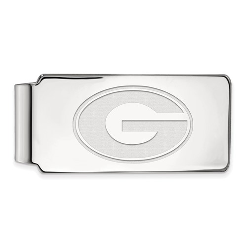 Sterling Silver Rhodium-plated LogoArt University of Georgia Letter G Money Clip
