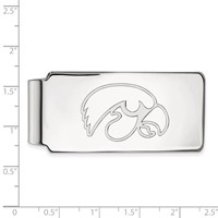 Sterling Silver Rhodium-plated LogoArt University of Iowa Hawk Money Clip view 2