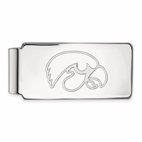 Sterling Silver Rhodium-plated LogoArt University of Iowa Hawk Money Clip view 1